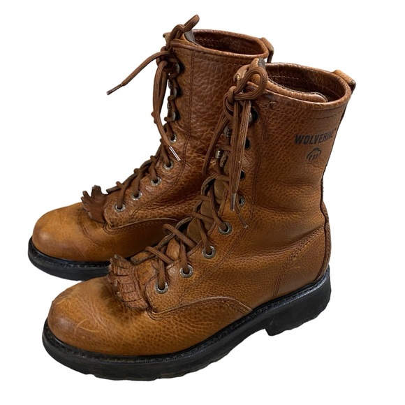 Wolverine Other - Wolverine Mens Herrin Kiltie Lacer 8" Leather Work Boots W08394 Brown Size 8.5M